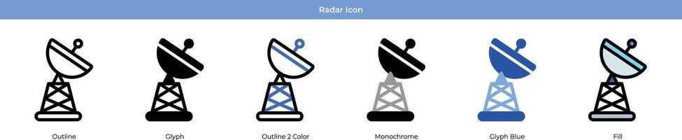 radar icoon reeks vector