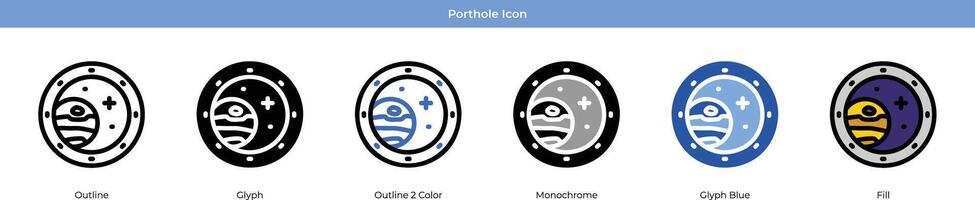 patrijspoort icoon reeks vector