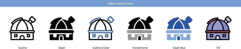 observatorium icoon reeks vector