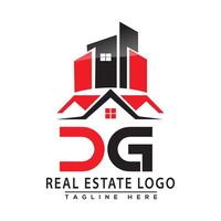 dg echt landgoed logo rood kleur ontwerp huis logo voorraad vector. vector
