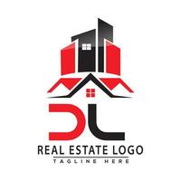 dl echt landgoed logo rood kleur ontwerp huis logo voorraad vector. vector