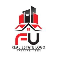 fu echt landgoed logo rood kleur ontwerp huis logo voorraad vector. vector