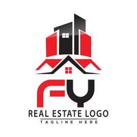 fy echt landgoed logo rood kleur ontwerp huis logo voorraad vector. vector