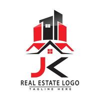 jk echt landgoed logo rood kleur ontwerp huis logo voorraad vector. vector