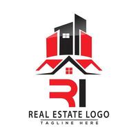 ri echt landgoed logo rood kleur ontwerp huis logo voorraad vector. vector