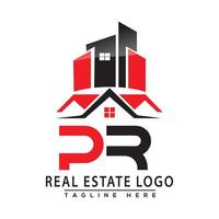 pr echt landgoed logo rood kleur ontwerp huis logo voorraad vector. vector
