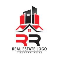 rr echt landgoed logo rood kleur ontwerp huis logo voorraad vector. vector