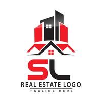 sl echt landgoed logo rood kleur ontwerp huis logo voorraad vector. vector