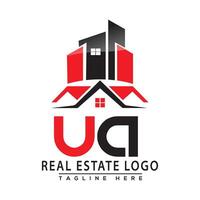 ua echt landgoed logo rood kleur ontwerp huis logo voorraad vector. vector