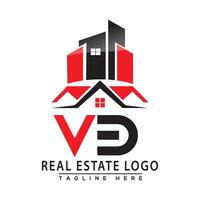 vb echt landgoed logo rood kleur ontwerp huis logo voorraad vector. vector