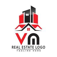 vm echt landgoed logo rood kleur ontwerp huis logo voorraad vector. vector