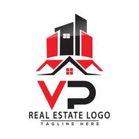 vp echt landgoed logo rood kleur ontwerp huis logo voorraad vector. vector