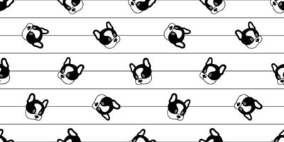 hond naadloos patroon Frans bulldog vector huisdier puppy dier sjaal geïsoleerd herhaling behang tegel achtergrond tekenfilm tekening illustratie lijn ontwerp
