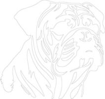 bulldog schets silhouet vector