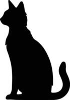 Japans bobtail kat silhouet portret vector