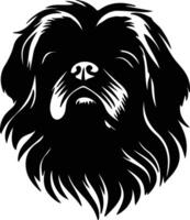 pekingese silhouet portret vector