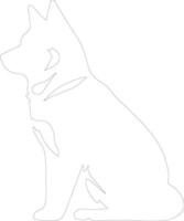 shiba inu schets silhouet vector