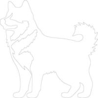 Eskimo hond schets silhouet vector