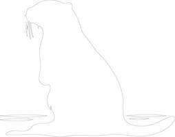 rivier- Otter schets silhouet vector