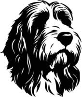 petit basset griffon venden silhouet portret vector