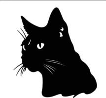 Birmees kat silhouet portret vector