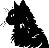 Amerikaans bobtail kat silhouet portret vector