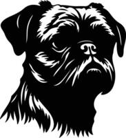 Brussel griffon silhouet portret vector