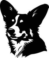 Cardigan welsh corgi silhouet portret vector