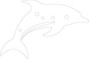 dolfijn gevlekte schets silhouet vector