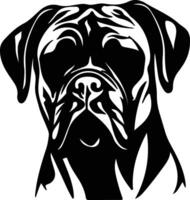 bullmastiff silhouet portret vector