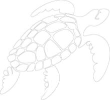 zee schildpad schets silhouet vector