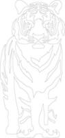 wit tijger schets silhouet vector