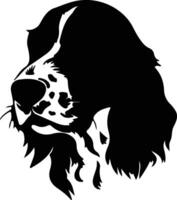 Engels springer spaniel zwart silhouet vector