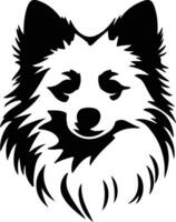 Amerikaans Eskimo hond zwart silhouet vector