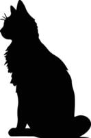 Mekong bobtail kat zwart silhouet vector