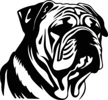 Engels bulldog silhouet portret vector