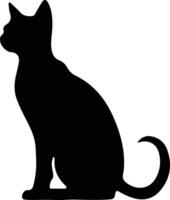 abessijn kat zwart silhouet vector