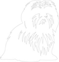 shih tzu schets silhouet vector