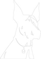 doberman pinscher schets silhouet vector