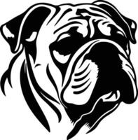 bulldog silhouet portret vector