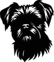 Brussel griffon silhouet portret vector