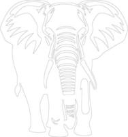 Afrikaanse olifant schets silhouet vector