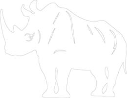 neushoorn schets silhouet vector