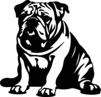 Engels bulldog zwart silhouet vector