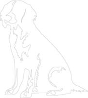 Bretagne spaniel schets silhouet vector