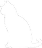 gevouwen kat schets silhouet vector