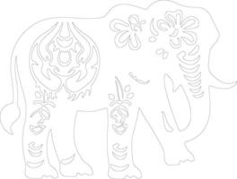 Indisch olifant schets silhouet vector