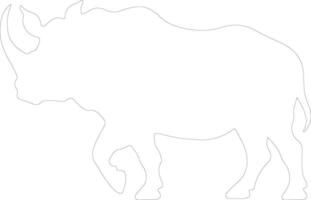 wollig neushoorn schets silhouet vector