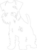 miniatuur schnauzer schets silhouet vector