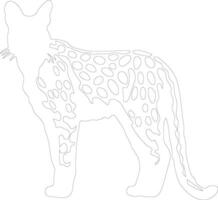 serval schets silhouet vector